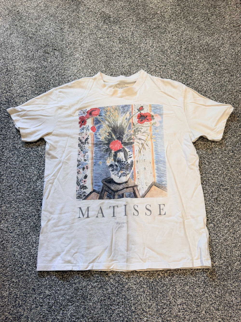 Abercrombie & Fitch White Matisse Floral Graphic Boyfriend Tee Size XS
